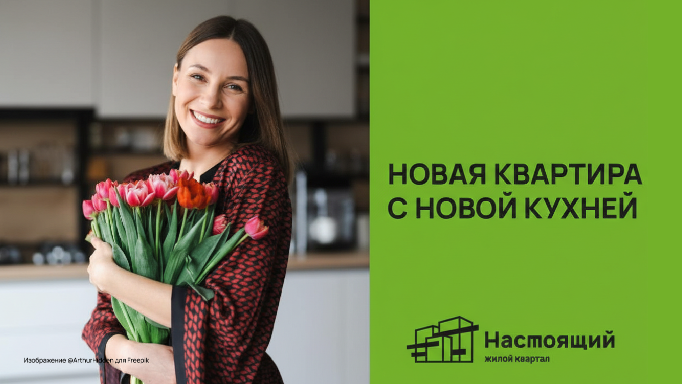 Новая квартира с новой кухней в ЖК «Настоящий» Новая квартира с новой кухней в ЖК «Настоящий»